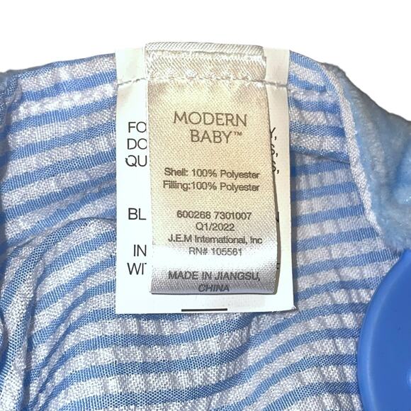 12" Modern Baby Lovey Bunny Rabbit Security Snuggle Blanket Rattle Shower Gift - Picture 7 of 13